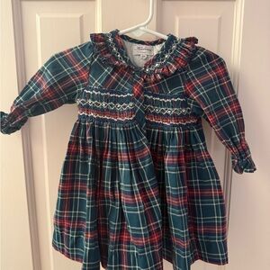 Adorable Plaid Kids Dress with Ruffled Collar
